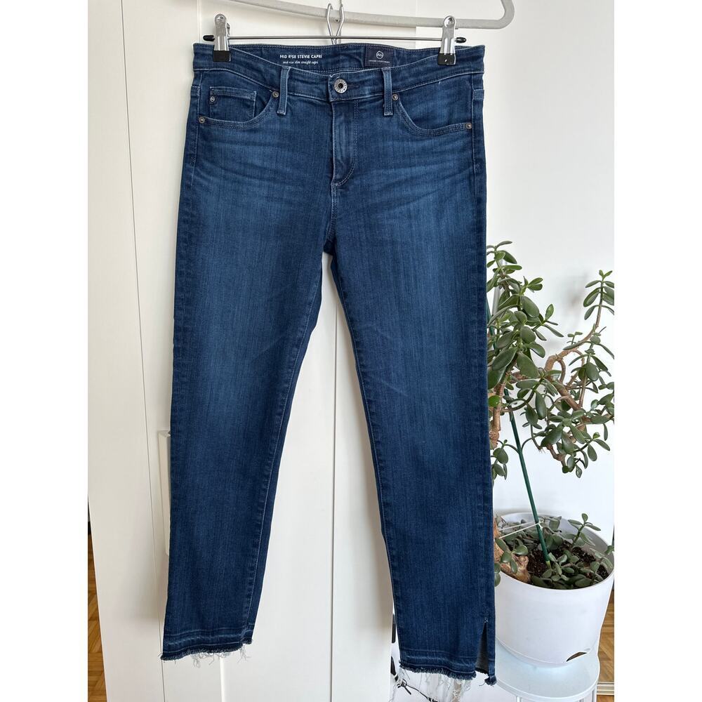 Ag Adriano Goldschmied Mid Rise Stevie Slim Straight Capri Jeans, Size 26, EUC